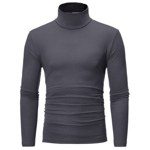 men Solid colour slim elastic thin pullover