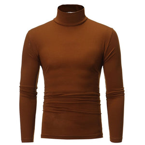 men Solid colour slim elastic thin pullover