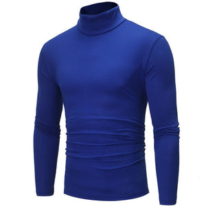 men Solid colour slim elastic thin pullover