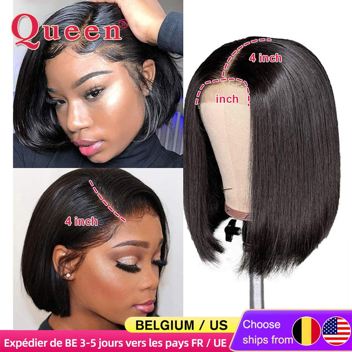 Cut Bob Wig Brazilian Lace Front Human Hair