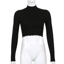 Load image into Gallery viewer, O-Neck Long Sleeve Crop Top Women
