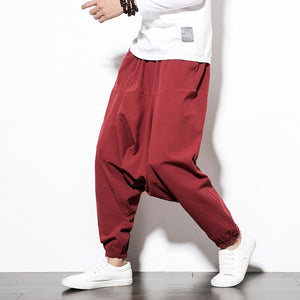 Pants Men Streetwear Casual Joggers Mens Pants Cotton Linen Sweatpants