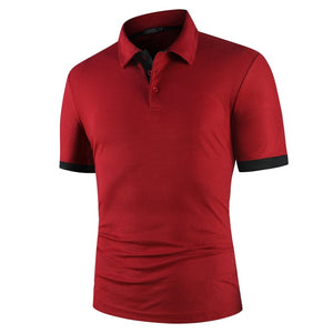 KB Men Polo Men Shirt Short Sleeve Polo Shirt Contrast Color