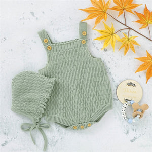 2Pcs Set Baby Knitted Romper Clothes Set Cotton