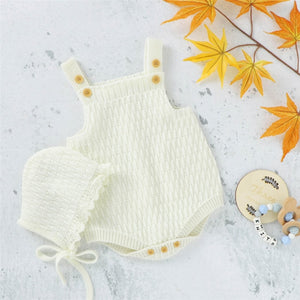 2Pcs Set Baby Knitted Romper Clothes Set Cotton