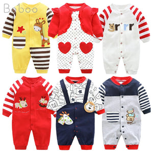 Newborn Unisex Jumpsuits Gentleman Autumn Long Sleeves Rompers Cotton