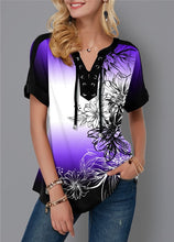 Load image into Gallery viewer, Short Sleeve T-Shirts Fashion Flower
