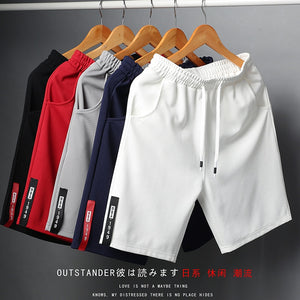 Men Casual Summer Elastic Waist Solid Shorts