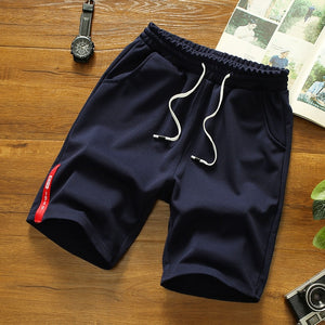 Men Casual Summer Elastic Waist Solid Shorts