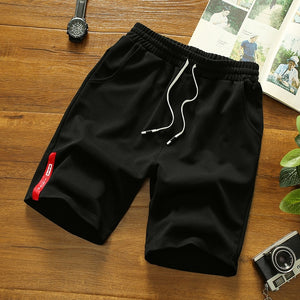 Men Casual Summer Elastic Waist Solid Shorts