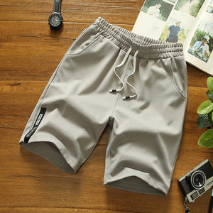 Men Casual Summer Elastic Waist Solid Shorts