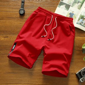 Men Casual Summer Elastic Waist Solid Shorts