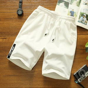 Men Casual Summer Elastic Waist Solid Shorts