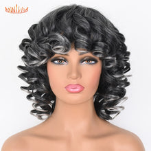 Load image into Gallery viewer, Short Hair Afro Kinky Curly Wigs With Bangs
