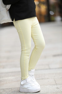 Girl Stretchy Pants Candy Color Slim Leggings