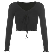 Load image into Gallery viewer, O-Neck Long Sleeve Crop Top Women
