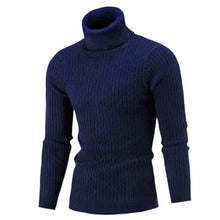 Load image into Gallery viewer, Casual Men Winter Solid Color Turtle Neck Long Sleeve Twist
