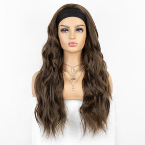 Long Wavy Headband Wig for Black Women None Replacement Body Wave Synthetic