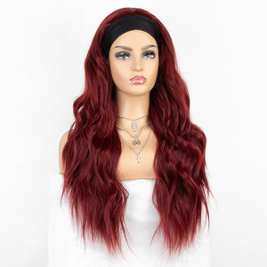 Long Wavy Headband Wig for Black Women None Replacement Body Wave Synthetic