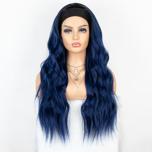 Long Wavy Headband Wig for Black Women None Replacement Body Wave Synthetic