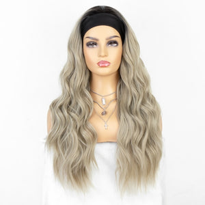 Long Wavy Headband Wig for Black Women None Replacement Body Wave Synthetic