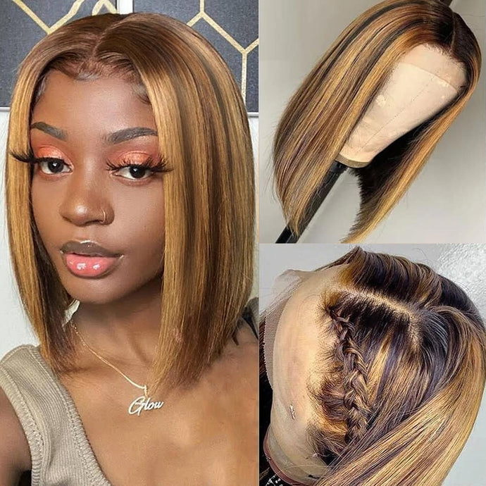 Human Hair Straight Bob Wig Lace Front