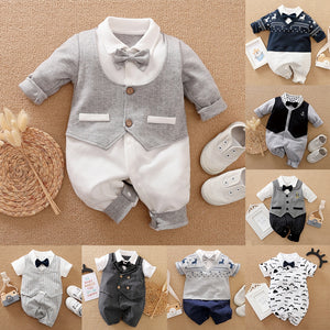 Baby Boy Romper Kids Summer Spring 0-24M Age Infant Gentleman