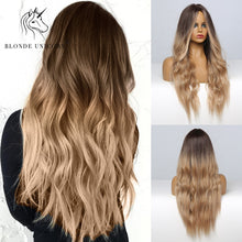 Load image into Gallery viewer, Blonde Unicorn Ombre Blonde Brown Long Wig
