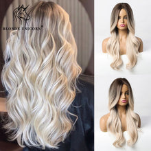 Load image into Gallery viewer, Blonde Unicorn Ombre Blonde Brown Long Wig
