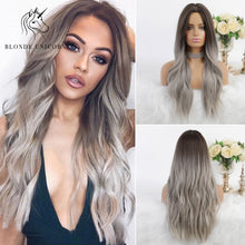 Load image into Gallery viewer, Blonde Unicorn Ombre Blonde Brown Long Wig
