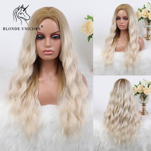 Blonde Unicorn Ombre Blonde Brown Long Wig