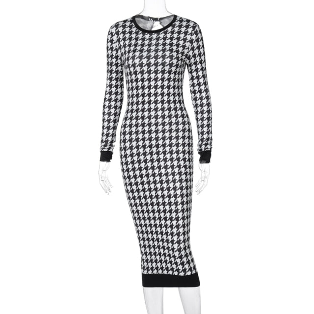 Women Long Sleeve Midi Dress