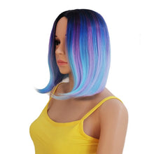 Load image into Gallery viewer, Short Straight Brazilian Wig Synthetic Middle Part Hair Wigs
