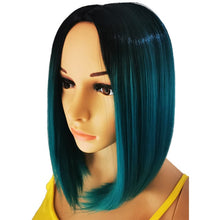 Load image into Gallery viewer, Short Straight Brazilian Wig Synthetic Middle Part Hair Wigs
