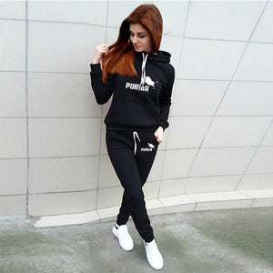 Autumn Winter 2 Piece Set jogging Women Hoodies