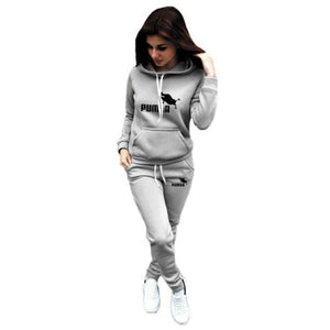 Autumn Winter 2 Piece Set jogging Women Hoodies