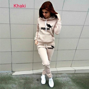 Autumn Winter 2 Piece Set jogging Women Hoodies