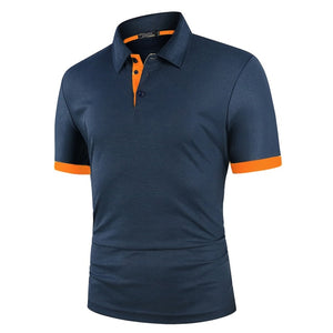 KB Men Polo Men Shirt Short Sleeve Polo Shirt Contrast Color