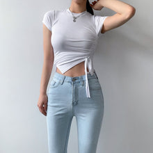 Load image into Gallery viewer, O-Neck Long Sleeve Crop Top Women
