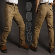 Load image into Gallery viewer, Motorcycle Pants Black Men  Jeans Zipper Protective Gear
