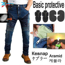 Load image into Gallery viewer, Motorcycle Pants Black Men  Jeans Zipper Protective Gear
