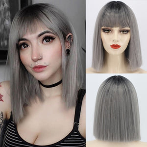 HAIR Short Bob Wig With Bangs for Women