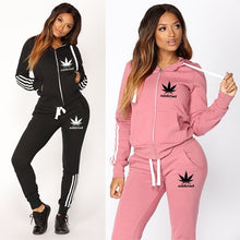 Load image into Gallery viewer, Sport Suits Autumn Female Tracksuits Patchwork Zipper hoodies
