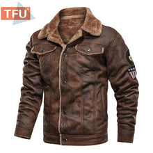 Load image into Gallery viewer, Leather Jacket Coat Men Winter Outwear
