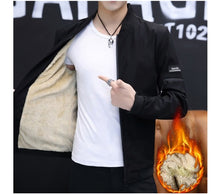 Load image into Gallery viewer, Bomber Zipper Jacket Winter Male Fleece Warm Coats
