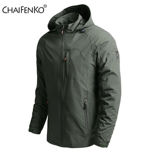 Men Outdoor Hiking Jackets Waterproof Hooded