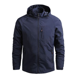 Men Outdoor Hiking Jackets Waterproof Hooded