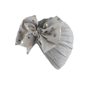 Lovely Shiny Bowknot Baby Hat Cute Solid Color