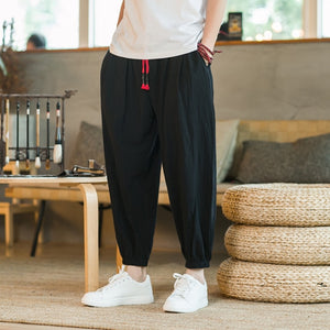 Pants Men Streetwear Casual Joggers Mens Pants Cotton Linen Sweatpants