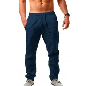 Cotton Linen Pants Male Autumn New Breathable Solid Color Linen